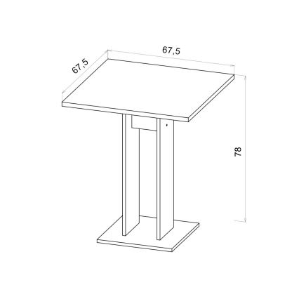 Asztal STRAPO  68x68 cm artisan tölgy