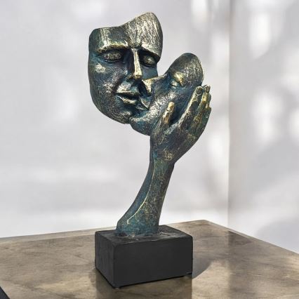 Asztaldísz 35x22x13 cm gyanta/patina