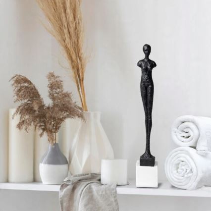 Asztali dekoráció, 43 cm, gyanta/fekete