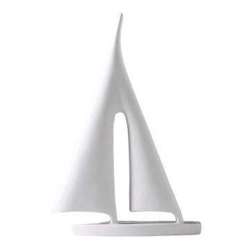 Asztali dísz, 21 cm, gyanta, fehér