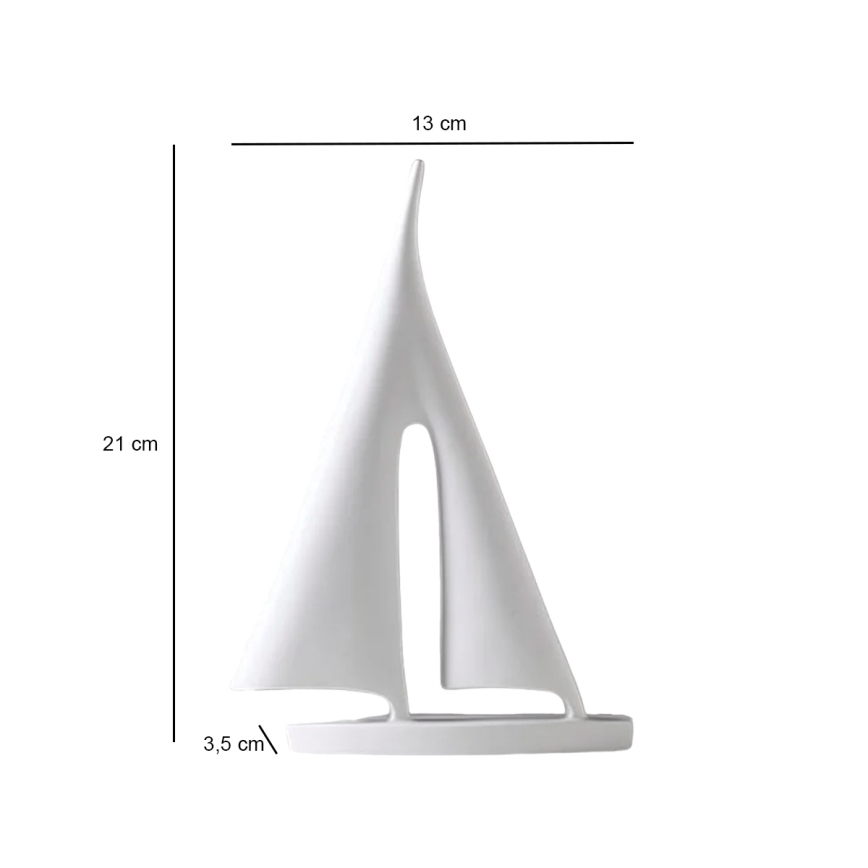 Asztali dísz, 21 cm, gyanta, fehér