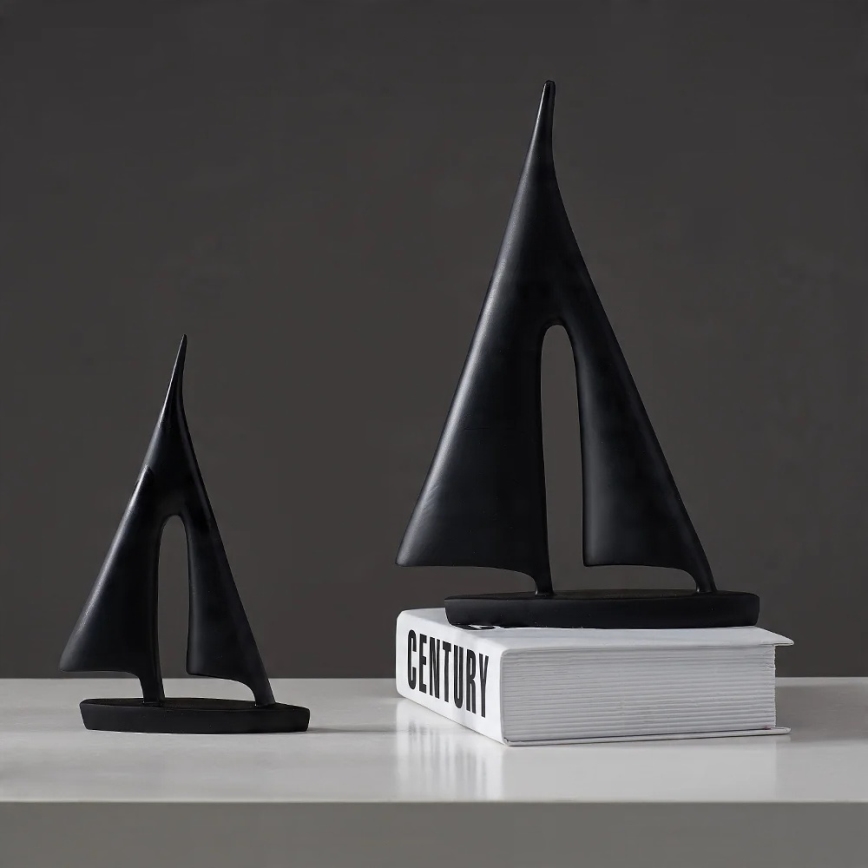 Asztali dísz 21 cm gyanta/fekete