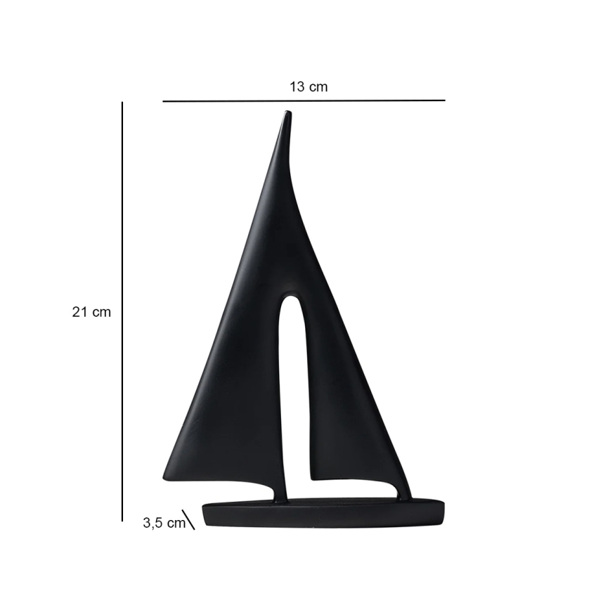 Asztali dísz 21 cm gyanta/fekete