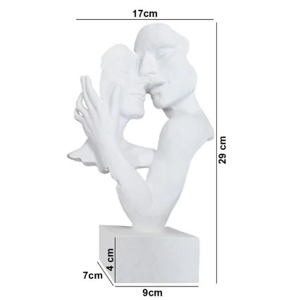 Asztali dísz 29x9x17 cm gyanta/fehér