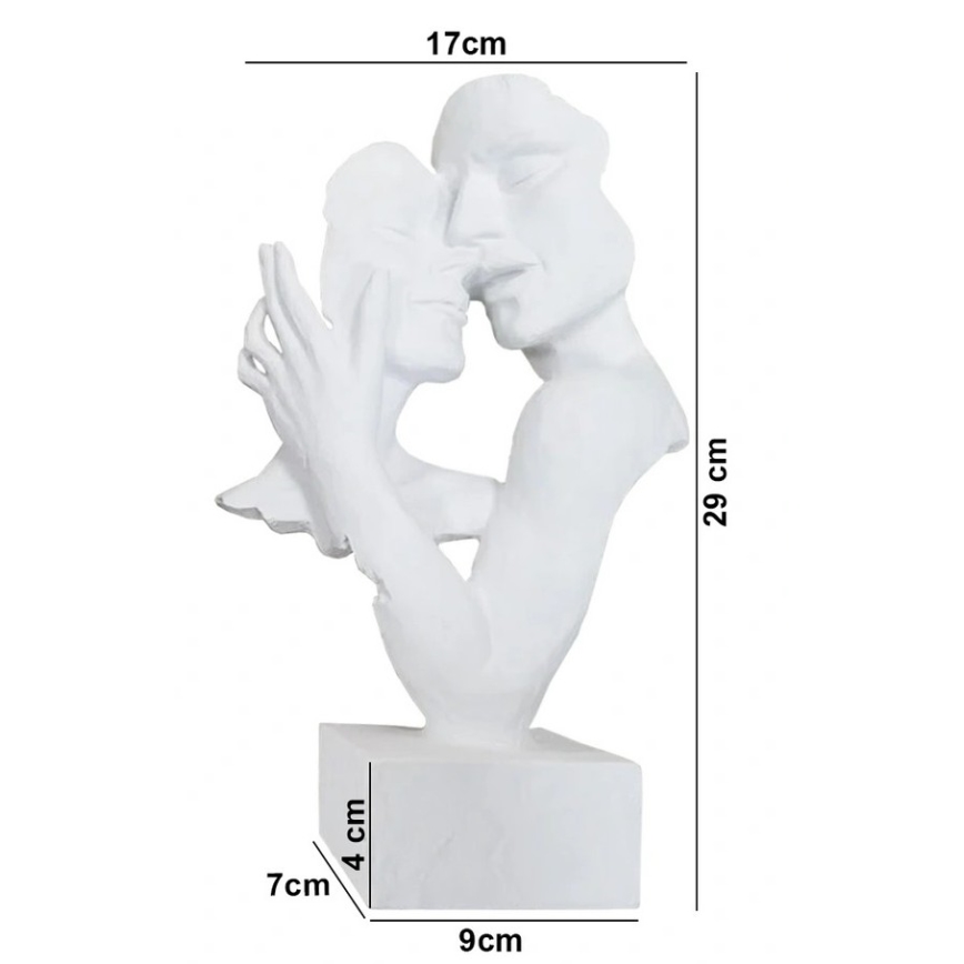 Asztali dísz 29x9x17 cm gyanta/fehér