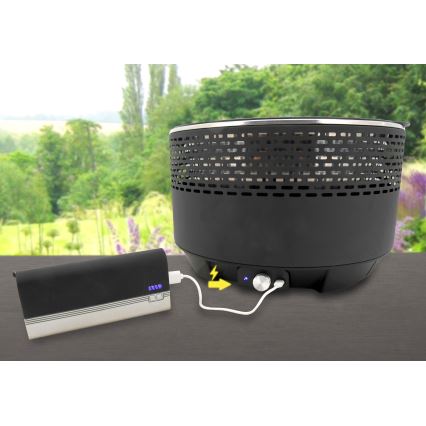 Asztali faszenes grillsütő 4xAA/USB fekete
