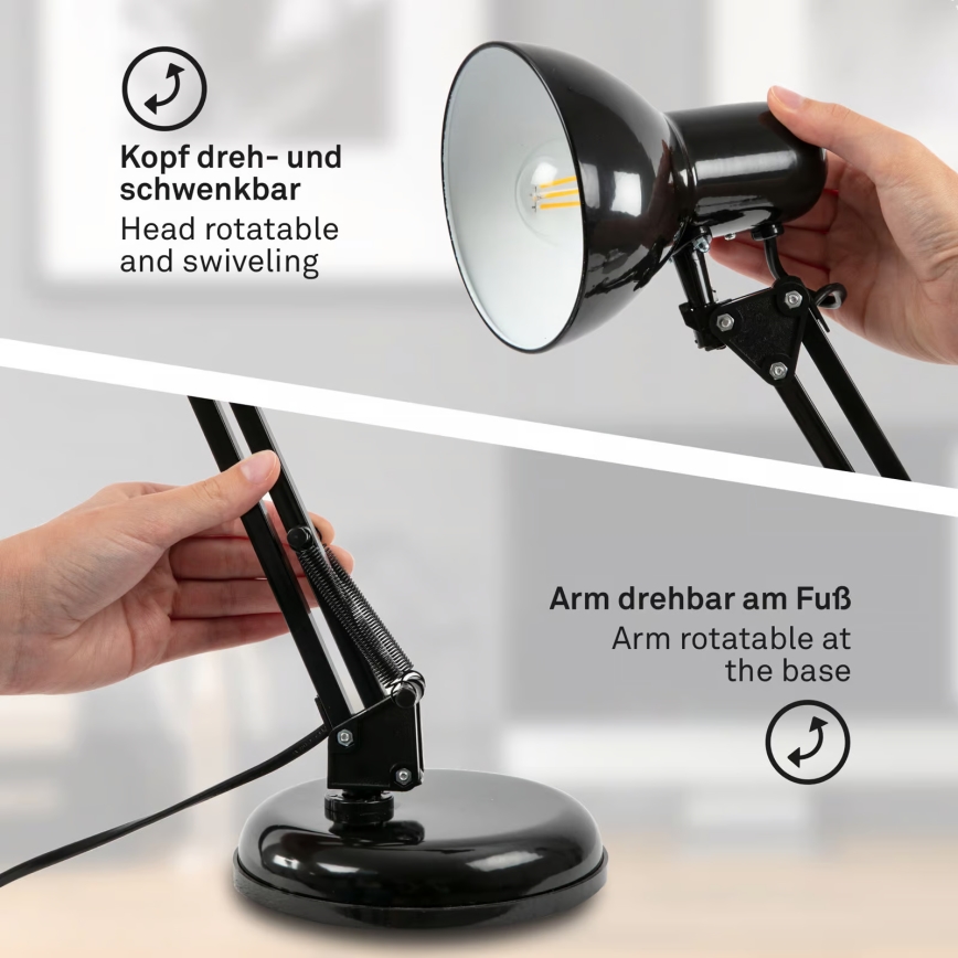 Asztali lámpa 1xE14/25W/230V fekete