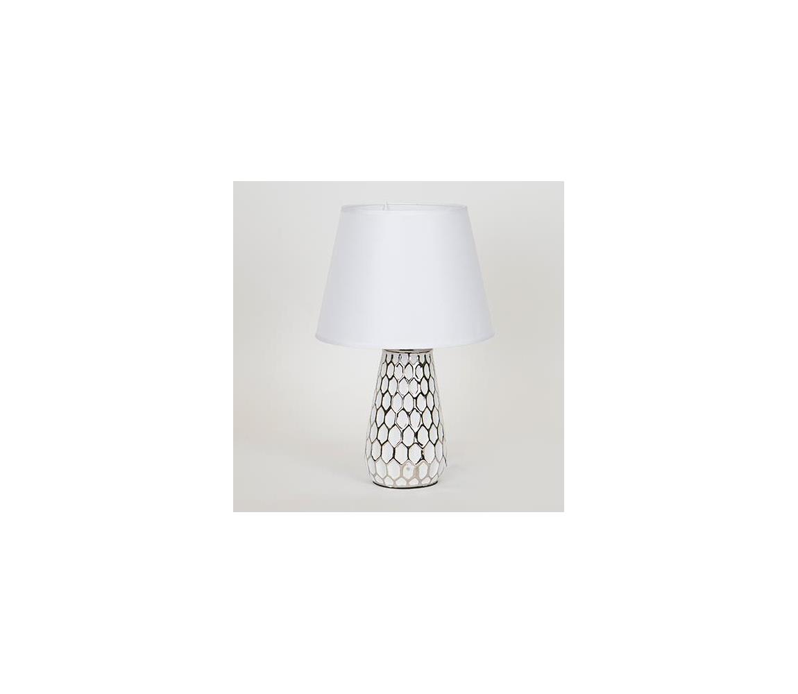 Eurolamp Asztali lámpa 1xE14/40W/230V fehér/ezüst 757