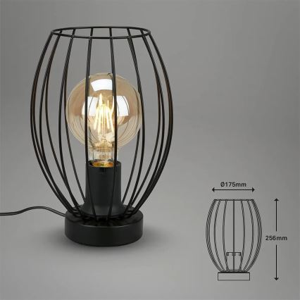 Asztali lámpa 1xE27/25W/230V fekete