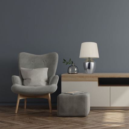 Asztali lámpa 1xE27/25W/230V fényezett króm