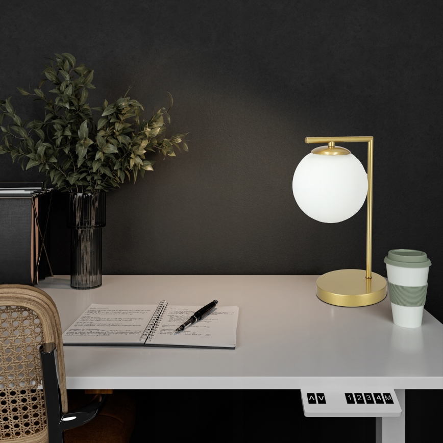 Asztali lámpa 1xE27/40W/230V arany/fehér