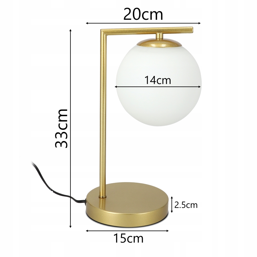 Asztali lámpa 1xE27/40W/230V arany/fehér