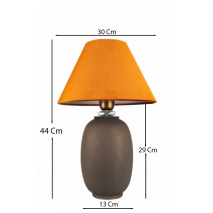 Asztali lámpa 1xE27/40W/230V barna/narancs