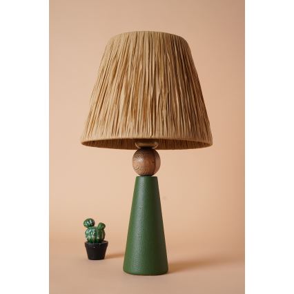 Asztali lámpa 1xE27/40W/230V barna/zöld