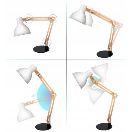 Asztali lámpa 1xE27/40W/230V fehér/fekete