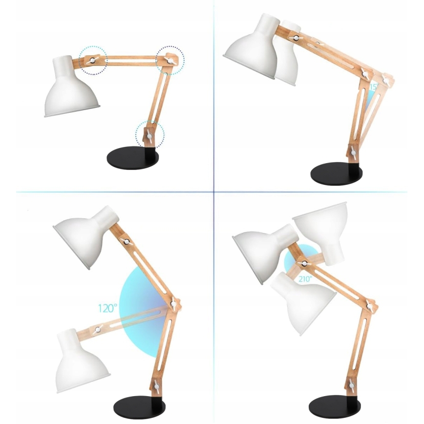 Asztali lámpa 1xE27/40W/230V fehér/fekete