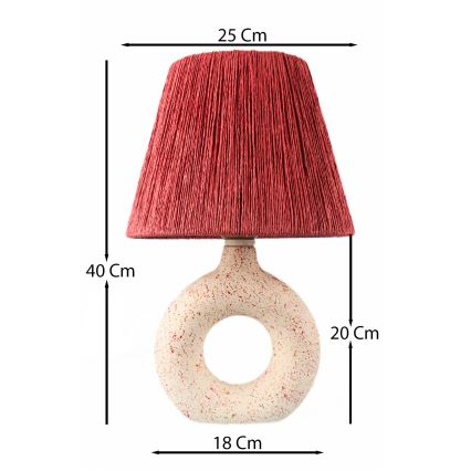 Asztali lámpa 1xE27/40W/230V fehér/piros