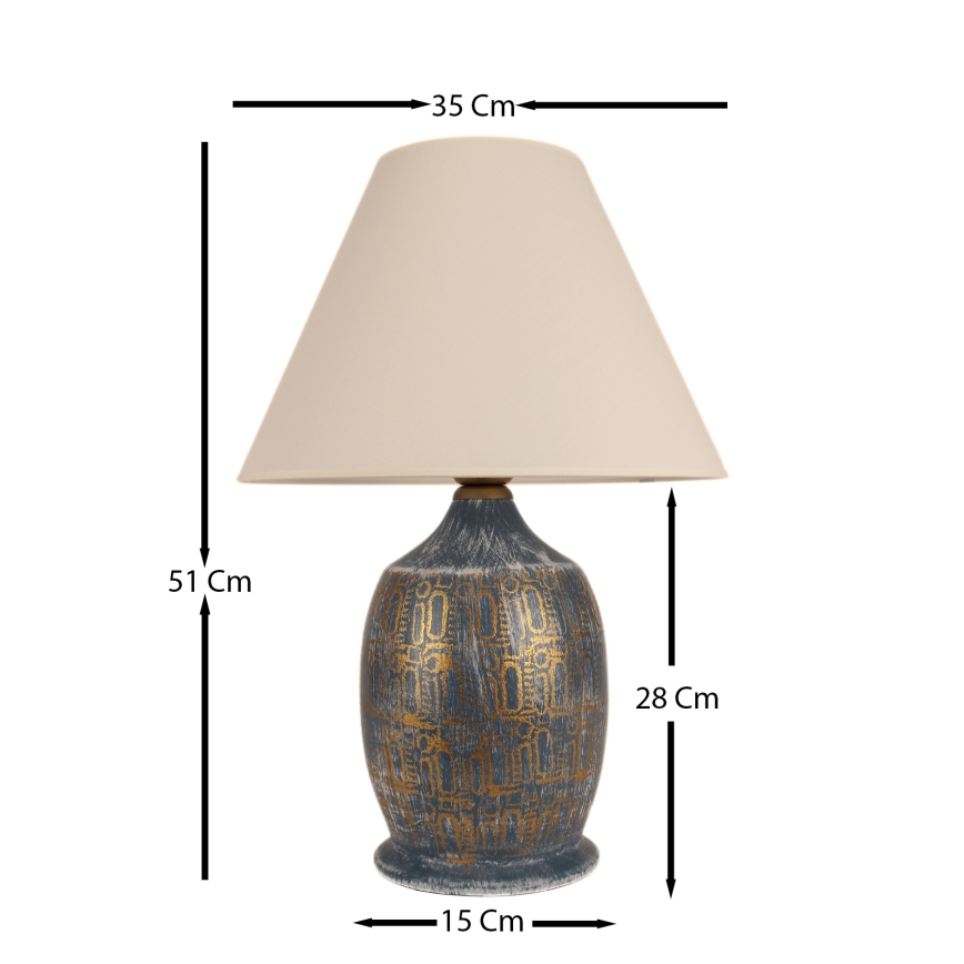 Asztali lámpa 1xE27/40W/230V kék/arany