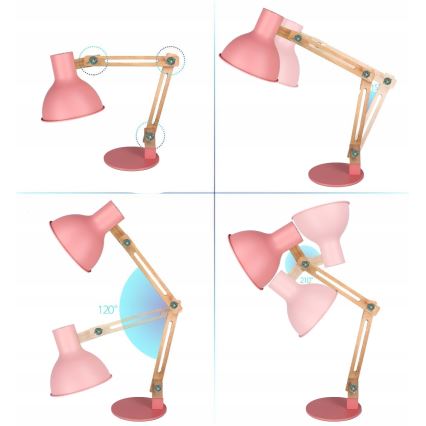 Asztali lámpa 1xE27/40W/230V rózsaszín