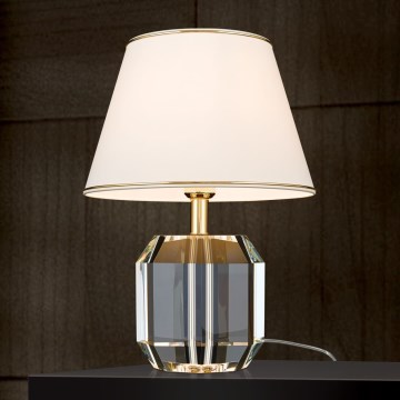 Asztali lámpa ALEXIS 1xE27/60W/230V krémes/arany/átlátszó