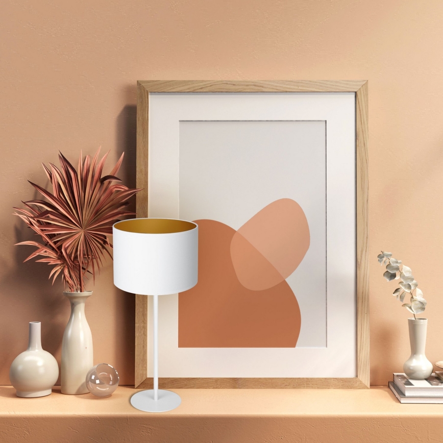 Asztali lámpa ARDEN 1xE27/60W/230V á. 25 cm fehér/arany