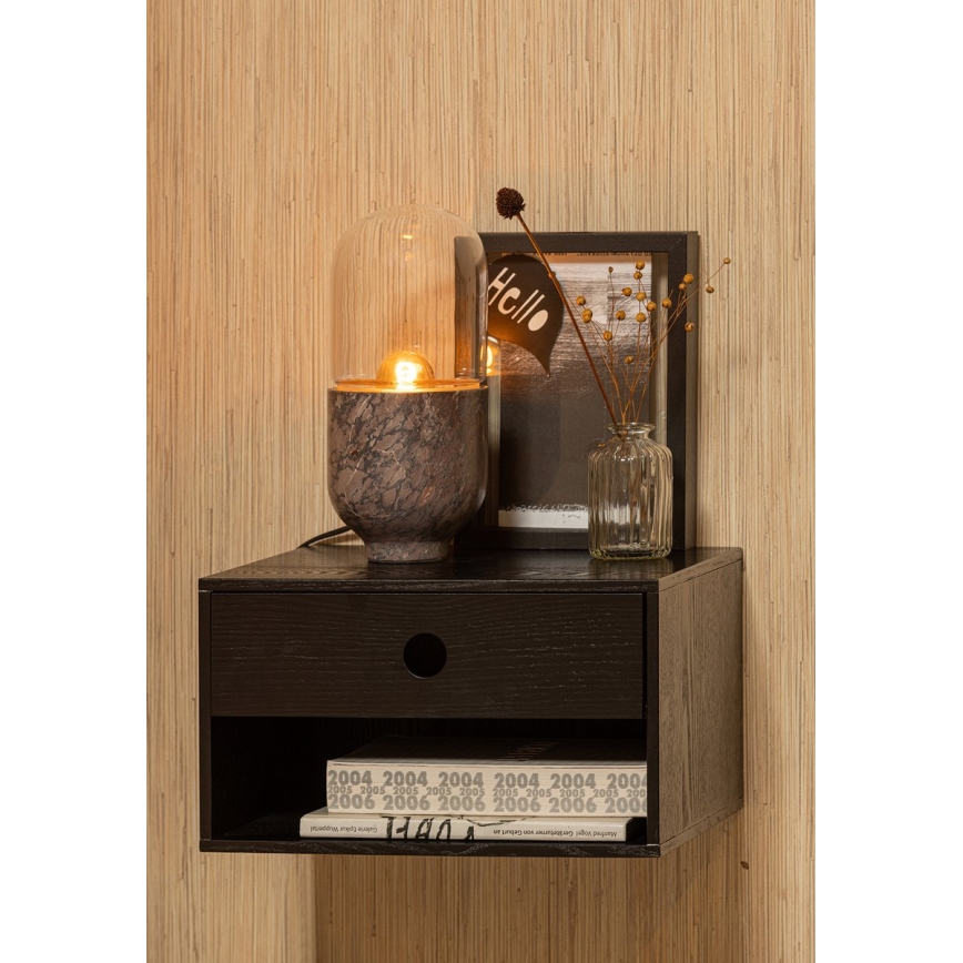 Asztali lámpa ASEL 1xE27/25W/230V márvány szürke/barna