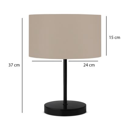 Asztali lámpa AYD 1xE27/40W/230V bézs/fekete