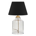 Asztali lámpa AYD 1xE27/40W/230V fekete/átlátszó