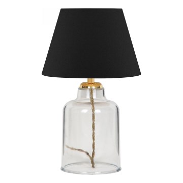 Asztali lámpa AYD 1xE27/40W/230V fekete/átlátszó