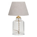 Asztali lámpa AYD 1xE27/40W/230V szürke/átlátszó
