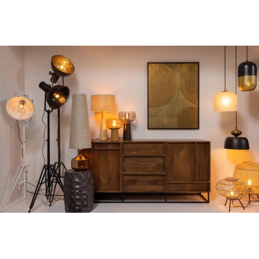 Asztali lámpa BASICLABEL 1xE27/40W/230V bambusz