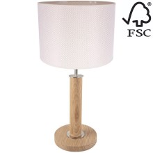Asztali lámpa BENITA 1xE27/60W/230V 48 cm krémes/tölgy – FSC igazolt