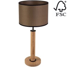 Asztali lámpa BENITA 1xE27/60W/230V 61 cm barna/tölgy – FSC igazolt