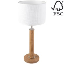 Asztali lámpa BENITA 1xE27/60W/230V 61 cm fehér/tölgy – FSC igazolt