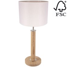 Asztali lámpa BENITA 1xE27/60W/230V 61 cm krémes/tölgy – FSC igazolt