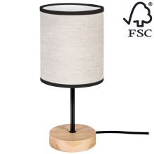 Asztali lámpa BOHO 1xE27/25W/230V tölgy - FSC minősítéssel