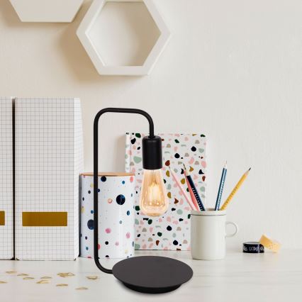 Asztali lámpa BRENDA 1xE27/60W/230V fekete