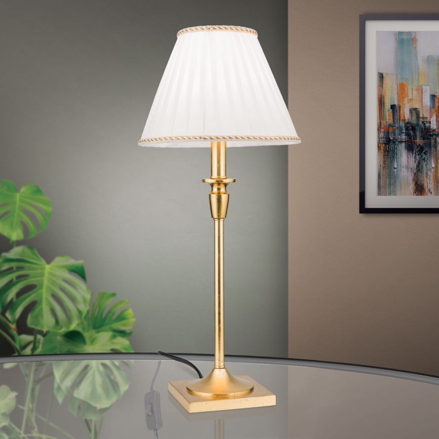 Asztali lámpa FONSA 1xE27/60W/230V 61 cm fehér/arany