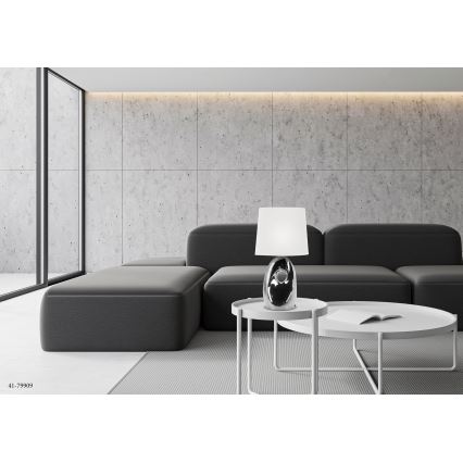 Asztali lámpa HIERRO 1xE27/60W/230V fehér/fényes króm