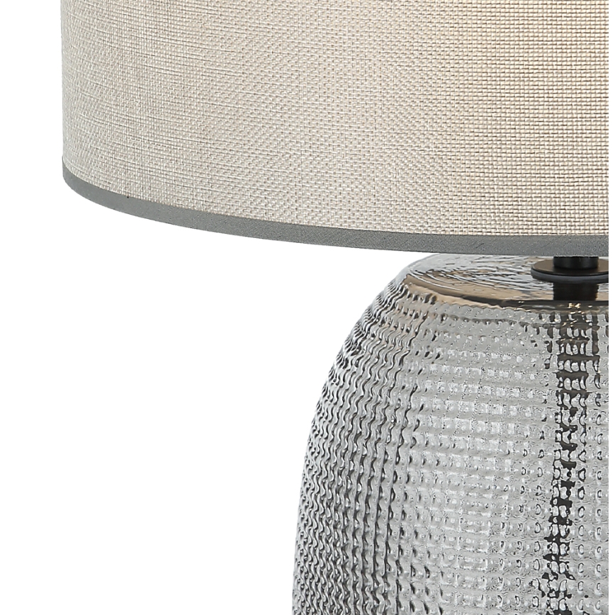 Asztali lámpa JENIFER 1xE27/40W/230V szürke/füstszínű