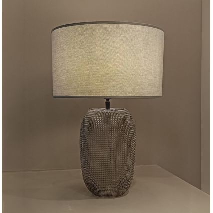 Asztali lámpa JENIFER 1xE27/40W/230V szürke/füstszínű