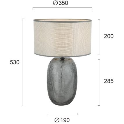 Asztali lámpa JENIFER 1xE27/40W/230V szürke/füstszínű