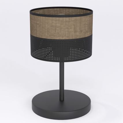 Asztali lámpa KARBON 1xE27/15W/230V fekete/barna