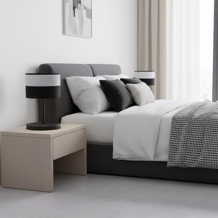 Asztali lámpa KARBON 1xE27/15W/230V fekete/szürke