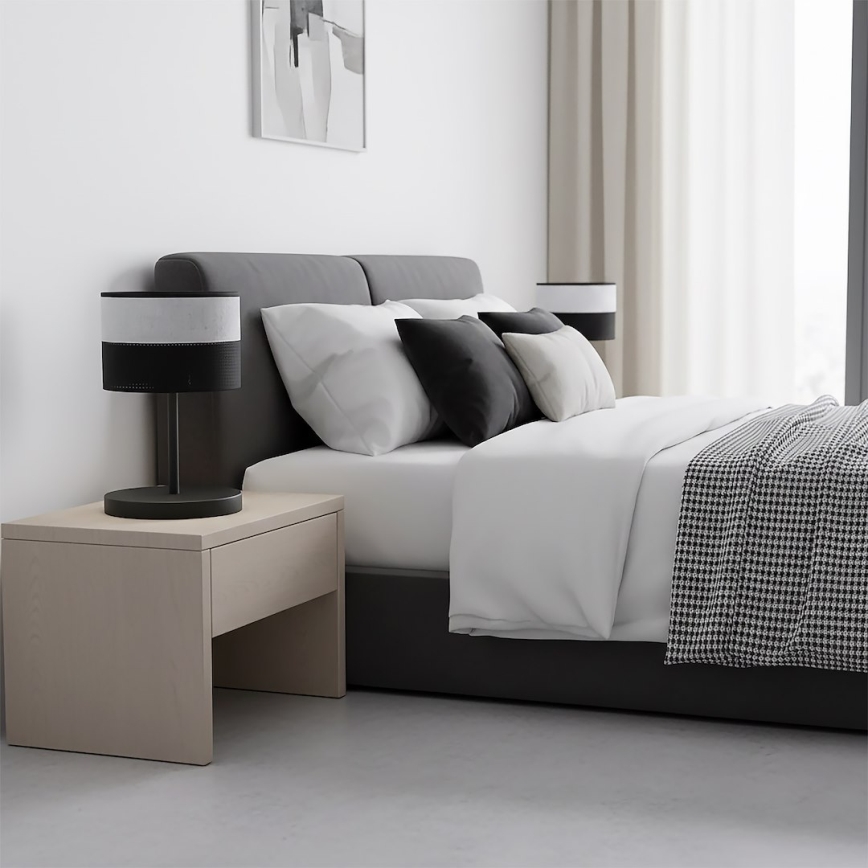 Asztali lámpa KARBON 1xE27/15W/230V fekete/szürke