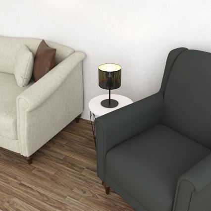 Asztali lámpa LOFT SHADE 1xE27/60W/230V á. 18 cm fekete/arany