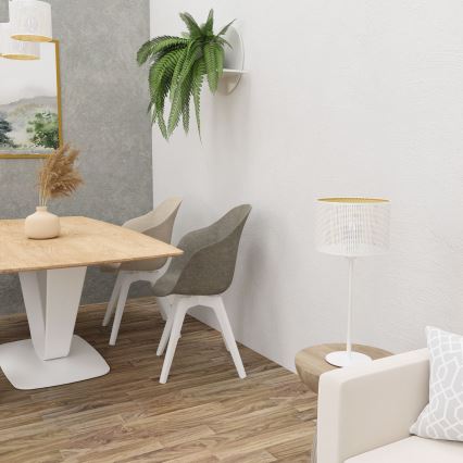 Asztali lámpa LOFT SHADE 1xE27/60W/230V á. 25 cm fehér/arany