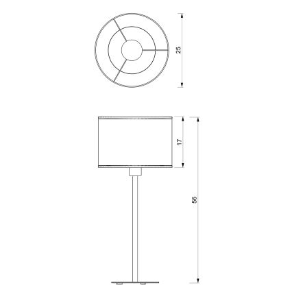 Asztali lámpa LOFT SHADE 1xE27/60W/230V á. 25 cm fehér/arany