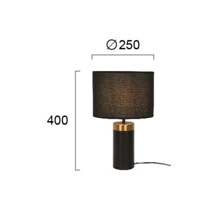 Asztali lámpa LUCIANO 1xE27/40W/230V fekete/arany