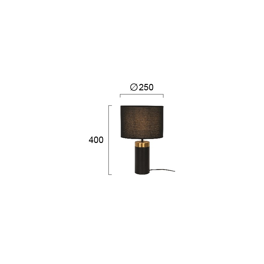 Asztali lámpa LUCIANO 1xE27/40W/230V fekete/arany